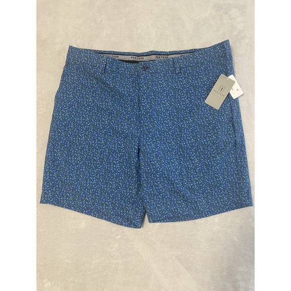 PGA Tour Preference Stretch Golf Shorts Mens Size 42 Blue Sailboat Martini UPF50 - Picture 1 of 4